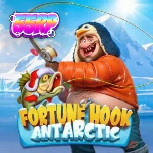 Tampilan visual slot Fortune Hook Antarctic dengan tema kutub dan simbol ikan